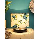Devansh Multicolor Cotton Shade Lamp with Black Wood Base for Decoration/Office/Home/Gifting/Study for Office/Home/Gifting -(7x7x7) Inches -