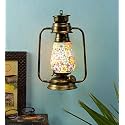 Devansh Golden Mosaic Glass Lantern Wall Mounted Lamp (Multicolor)