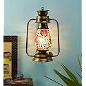 Devansh Golden Mosaic Glass Lantern Wall Mounted Lamp (Multicolor)