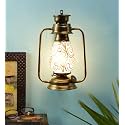 Devansh Golden Mosaic Glass Lantern Wall Mounted Lamp (Multicolor)