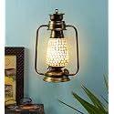 Devansh Golden Mosaic Glass Lantern Wall Mounted Lamp (Multicolor)