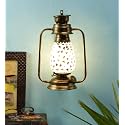 Devansh Golden Mosaic Glass Lantern Wall Mounted Lamp (Multicolor)