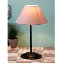 Devansh Grey Cotton Table Lamp with Black Base