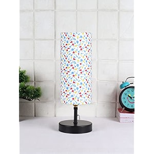 devansh iron table lamp with multicolor cotton shade 18