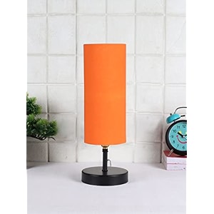 devansh iron table lamp with orange cotton shade 07