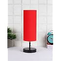 Devansh Iron Table lamp with Red Cotton Shade (06)
