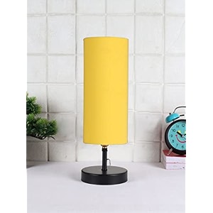 devansh iron table lamp with yellow cotton shade 08