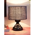 Devansh J163, Blue Jute Shade lamp with Black Base