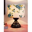 Devansh J164, Multicolor Cotton Shade lamp with Black Base