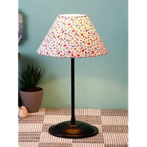 devansh k185 multicolor cotton table lamp with black base