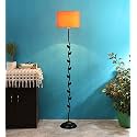 Devansh Metal Floor Standing Lamp with Base and Shade, Orange, Pack of 1 Floor Lamp Stand,1 Base, 1 Shade