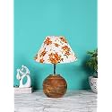 Devansh Multicolor Cotton with Natural Wood Table Lamp -2