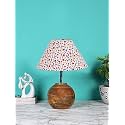 Devansh Multicolor Cotton with Natural Wood Table Lamp -3