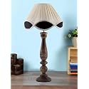 Devansh Multicolor Cotton Vintage Shade Lamp with Wood Base for Decoration/Office/Home/Gifting/Study for Office/Home/Gifting -(12x12x23.75) Inches -