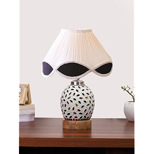 devansh multicolor table lamp  artistic mosaic glass with sturdy wood base  decorative ambient light for home dcor  perfect blend of modern amp traditional style - model dg297