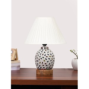 devansh multicolor table lamp  artistic mosaic glass with sturdy wood base  decorative ambient light for home dcor  perfect blend of modern amp traditional style - model dg293