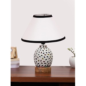 devansh multicolor table lamp  artistic mosaic glass with sturdy wood base  decorative ambient light for home dcor  perfect blend of modern amp traditional style - model dg282