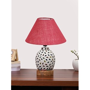devansh multicolor table lamp  artistic mosaic glass with sturdy wood base  decorative ambient light for home dcor  perfect blend of modern amp traditional style - model dg284