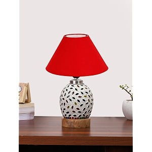 devansh multicolor table lamp  artistic mosaic glass with sturdy wood base  decorative ambient light for home dcor  perfect blend of modern amp traditional style - model dg278