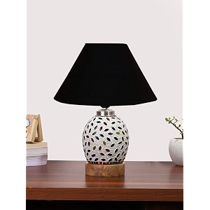 devansh multicolor table lamp  artistic mosaic glass with sturdy wood base  decorative ambient light for home dcor  perfect blend of modern amp traditional style - model dg277