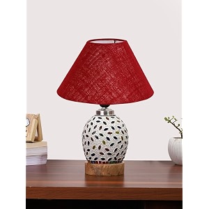 devansh multicolor table lamp  artistic mosaic glass with sturdy wood base  decorative ambient light for home dcor  perfect blend of modern amp traditional style - model dg285