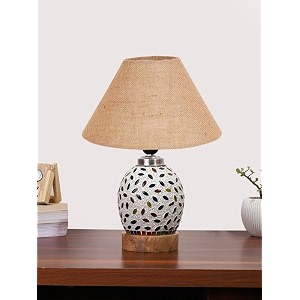 devansh multicolor table lamp  artistic mosaic glass with sturdy wood base  decorative ambient light for home dcor  perfect blend of modern amp traditional style - model dg283