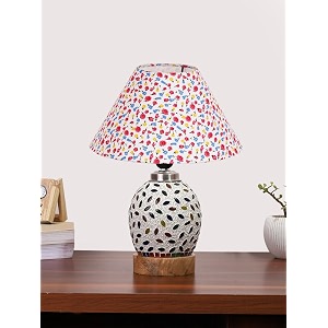 devansh multicolor table lamp  artistic mosaic glass with sturdy wood base  decorative ambient light for home dcor  perfect blend of modern amp traditional style - model dg290