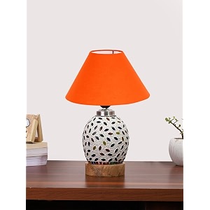 devansh multicolor table lamp  artistic mosaic glass with sturdy wood base  decorative ambient light for home dcor  perfect blend of modern amp traditional style - model dg279