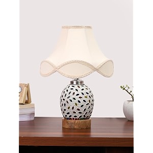 devansh multicolor table lamp  artistic mosaic glass with sturdy wood base  decorative ambient light for home dcor  perfect blend of modern amp traditional style - model dg298