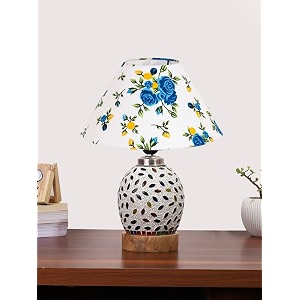 devansh multicolor table lamp  artistic mosaic glass with sturdy wood base  decorative ambient light for home dcor  perfect blend of modern amp traditional style - model dg288