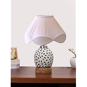devansh multicolor table lamp  artistic mosaic glass with sturdy wood base  decorative ambient light for home dcor  perfect blend of modern amp traditional style - model dg296