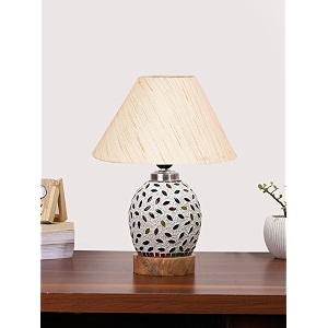 devansh multicolor table lamp  artistic mosaic glass with sturdy wood base  decorative ambient light for home dcor  perfect blend of modern amp traditional style - model dg276