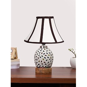 devansh multicolor table lamp  artistic mosaic glass with sturdy wood base  decorative ambient light for home dcor  perfect blend of modern amp traditional style - model dg292