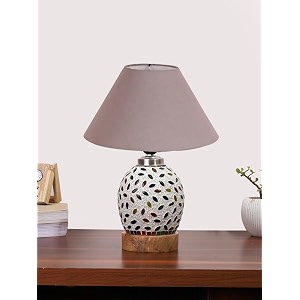 devansh multicolor table lamp  artistic mosaic glass with sturdy wood base  decorative ambient light for home dcor  perfect blend of modern amp traditional style - model dg281
