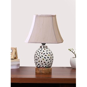 devansh multicolor table lamp  artistic mosaic glass with sturdy wood base  decorative ambient light for home dcor  perfect blend of modern amp traditional style - model dg299