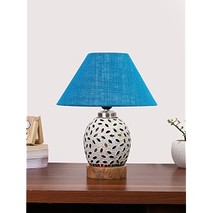 devansh multicolor table lamp  artistic mosaic glass with sturdy wood base  decorative ambient light for home dcor  perfect blend of modern amp traditional style - model dg286