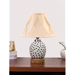 devansh multicolor table lamp  artistic mosaic glass with sturdy wood base  decorative ambient light for home dcor  perfect blend of modern amp traditional style - model dg295