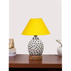 devansh multicolor table lamp  artistic mosaic glass with sturdy wood base  decorative ambient light for home dcor  perfect blend of modern amp traditional style - model dg280