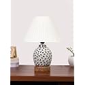 Devansh Multicolor Table Lamp | Artistic Mosaic Glass with Sturdy Wood Base | Decorative Ambient Light for Home Décor | Perfect Blend of Modern &amp; Traditional Style - Model DG293