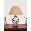 Devansh Multicolor Table Lamp | Artistic Mosaic Glass with Sturdy Wood Base | Decorative Ambient Light for Home Décor | Perfect Blend of Modern &amp; Traditional Style - Model DG283
