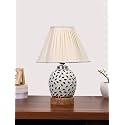 Devansh Multicolor Table Lamp | Artistic Mosaic Glass with Sturdy Wood Base | Decorative Ambient Light for Home Décor | Perfect Blend of Modern &amp; Traditional Style - Model DG300