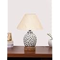 Devansh Multicolor Table Lamp | Artistic Mosaic Glass with Sturdy Wood Base | Decorative Ambient Light for Home Décor | Perfect Blend of Modern & Traditional Style - Model DG276
