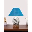 Devansh Multicolor Table Lamp | Artistic Mosaic Glass with Sturdy Wood Base | Decorative Ambient Light for Home Décor | Perfect Blend of Modern &amp; Traditional Style - Model DG286