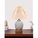 Devansh Multicolor Table Lamp | Artistic Mosaic Glass with Sturdy Wood Base | Decorative Ambient Light for Home Décor | Perfect Blend of Modern &amp; Traditional Style - Model DG295