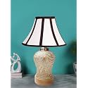 Devansh Multicolored Cotton Shade Lamp with Wood &amp; Mosaic Base for Decoration/Office/Home/Gifting/Study for Office/Home/Gifting -(12x12x16) Inches -
