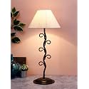 Devansh Off-White Cotton Abstract Table lamp