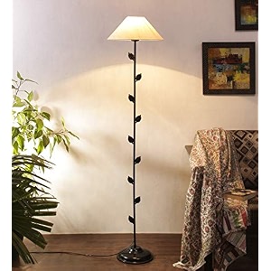 devansh off-white cotton floor lamp