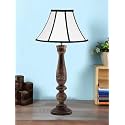 Devansh Off White Cotton Soft Back Shade Lamp with Wood Base for Decoration/Office/Home/Gifting/Study for Office/Home/Gifting -(12x12x22.5) Inches -