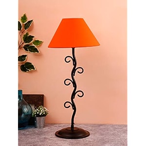 devansh orange cotton abstract table lamp