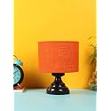 Devansh Orange Jute Table lamp with Iron Base